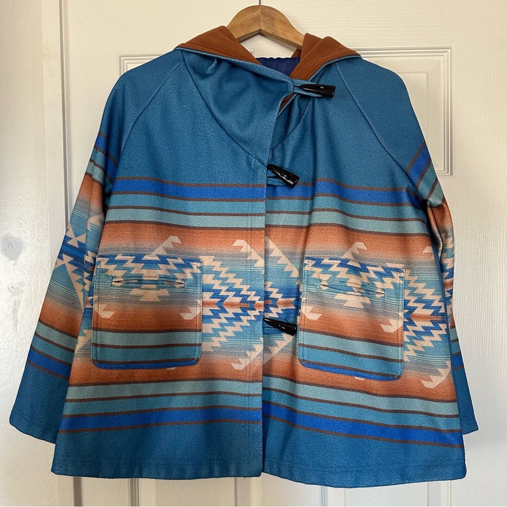 Leatherobe Blue Coat Aztec Coat. Size small. - Picture 4 of 12